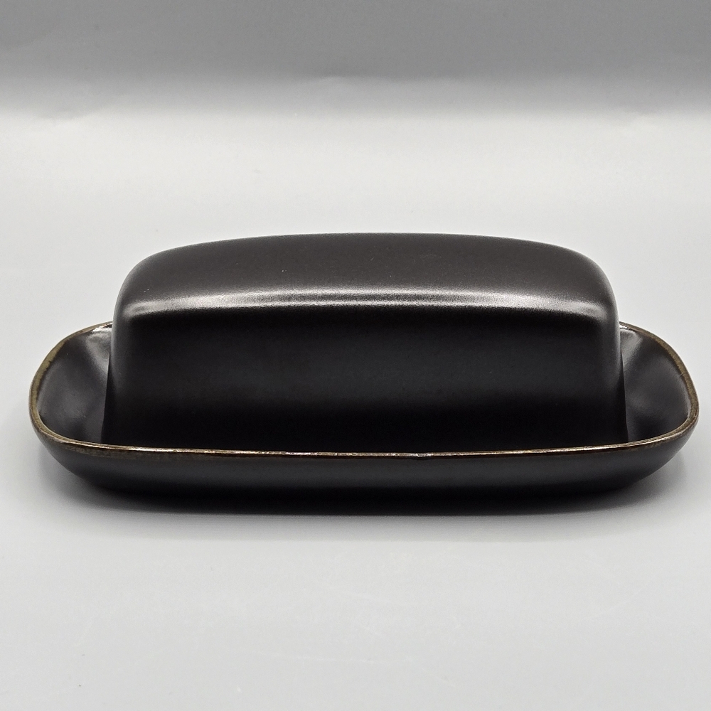 Denby Cotwold Stoneware Covered Butter Dish, Dark Brown